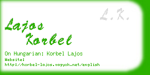 lajos korbel business card